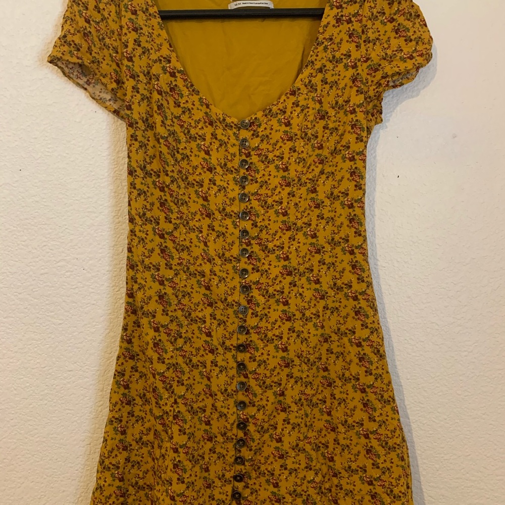 Urban Outfitters floral button lace up back dress